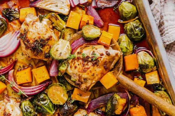 Sheet Pan Maple Glazed Chicken with Vegetables